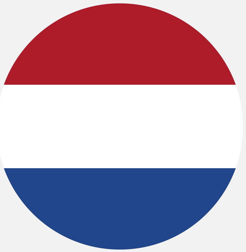 Netherlands flag circle, Vector image and icon